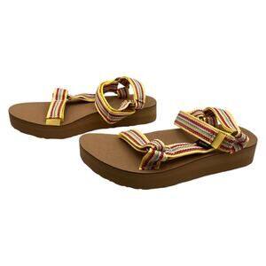 Teva Platform Sandals Midform Universal Woven Strap Outdoor Summer Yellow Size 7